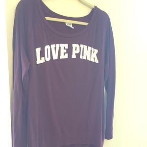 PINK VS Long Sleeve Burgundy Top